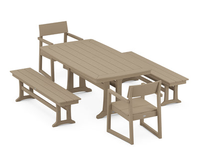 EDGE 5-Piece Dining Set with Trestle Legs