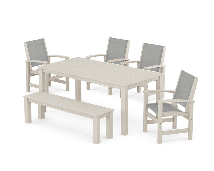 POLYWOOD® Coastal 6-Piece Parsons Dining Set with Bench