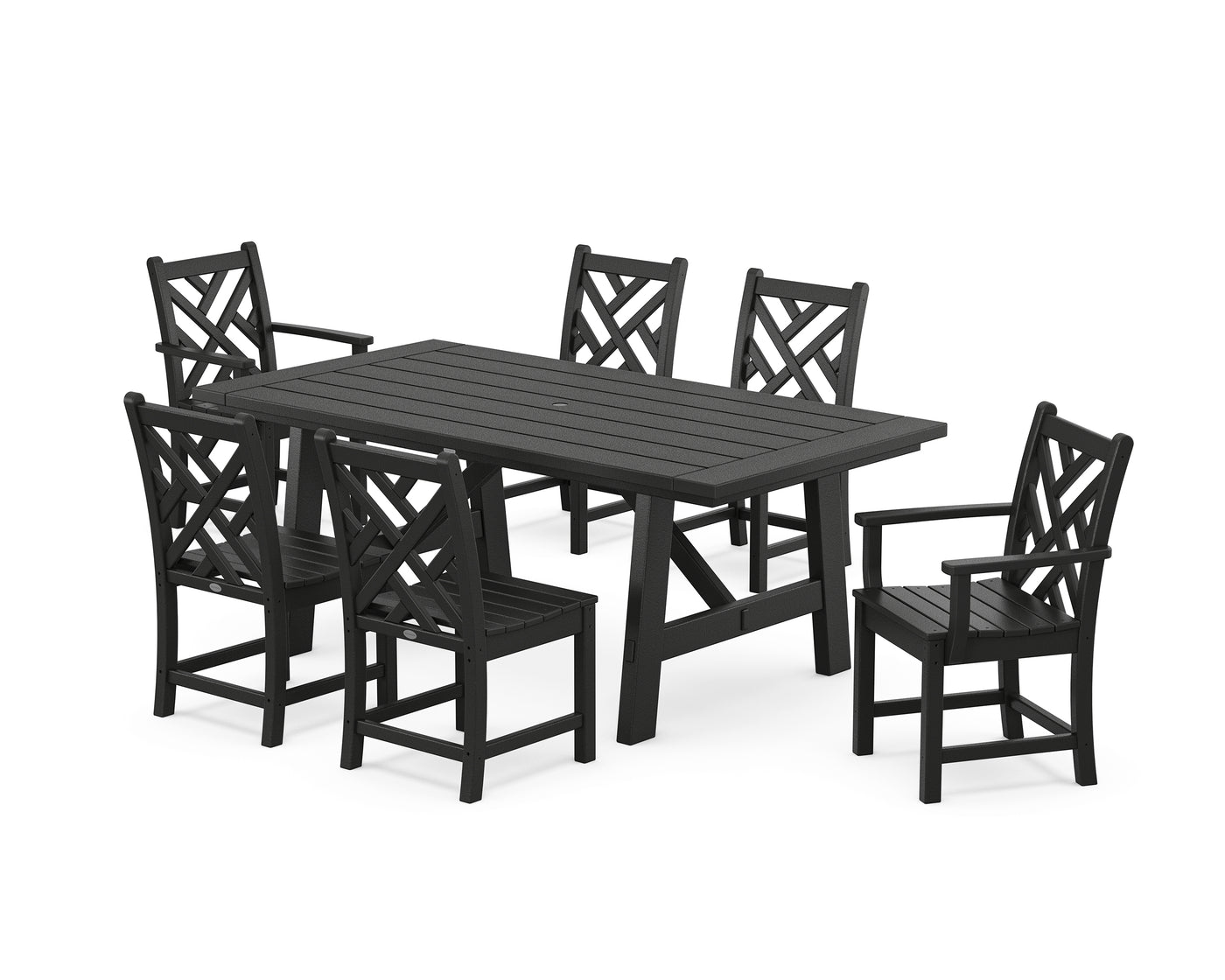 Chippendale 7-Piece Rustic Farmhouse Dining Set