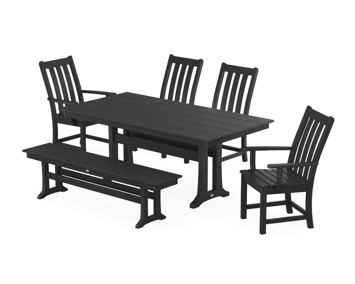 POLYWOOD® Vineyard 6-Piece Farmhouse Dining Set With Trestle Legs