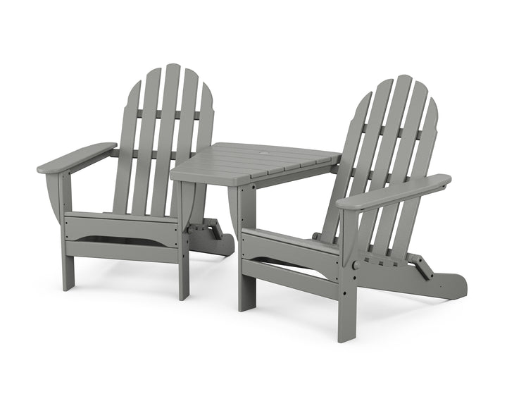 POLYWOOD® Classic Folding Adirondacks with Angled Connecting Table