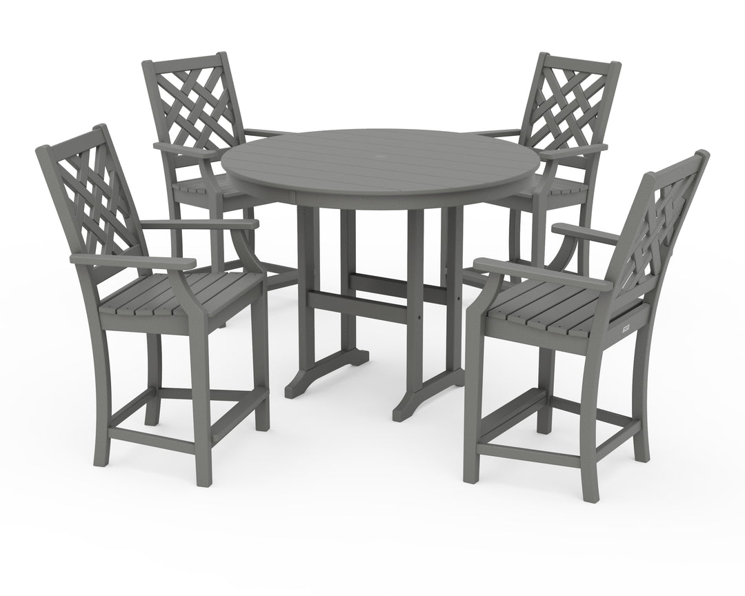 Country Living Wovendale 5-Piece Round Farmhouse Counter Set