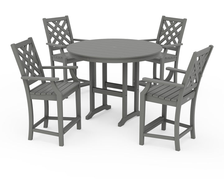 Country Living Wovendale 5-Piece Round Farmhouse Counter Set
