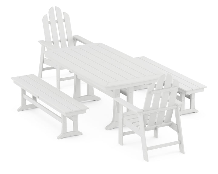 POLYWOOD® Long Island 5-Piece Dining Set with Trestle Legs