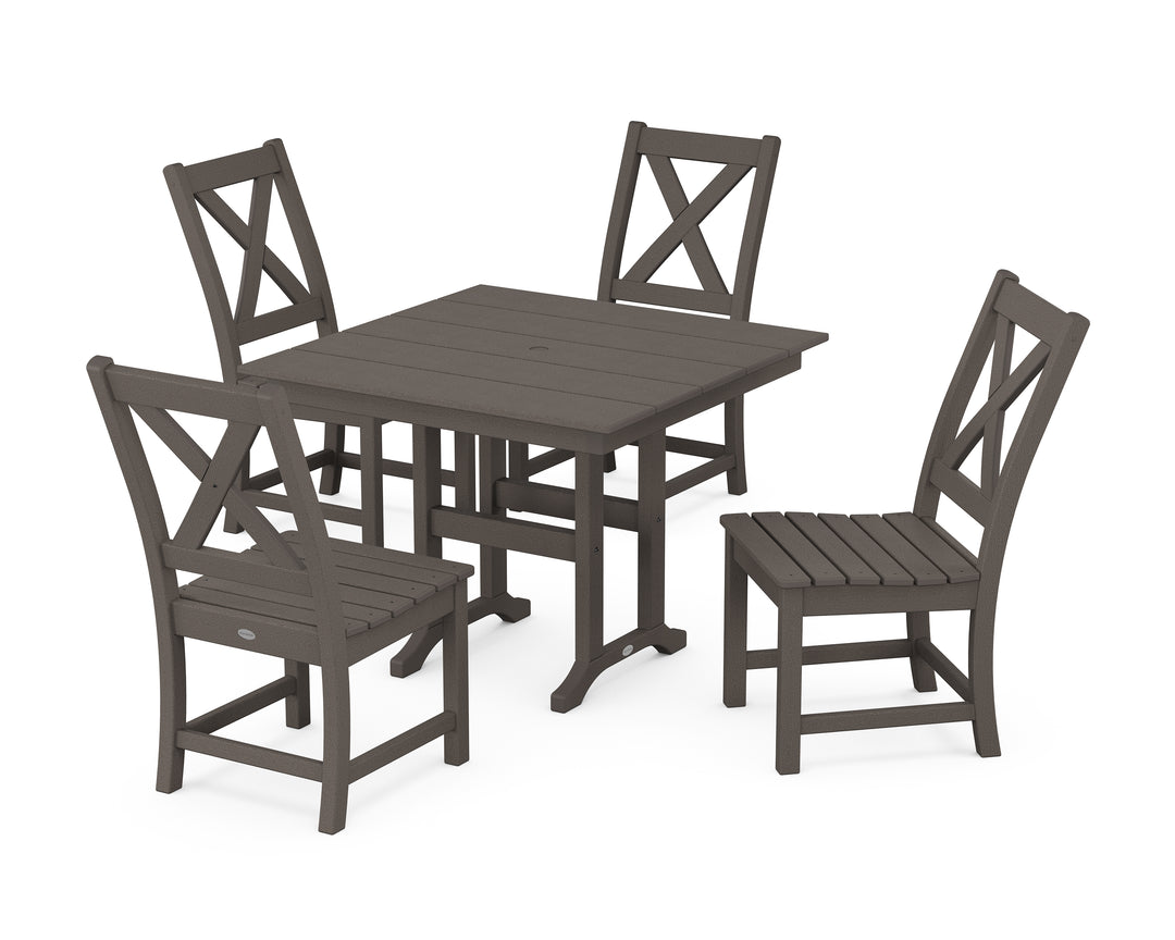 POLYWOOD® Braxton Side Chair 5-Piece Farmhouse Dining Set