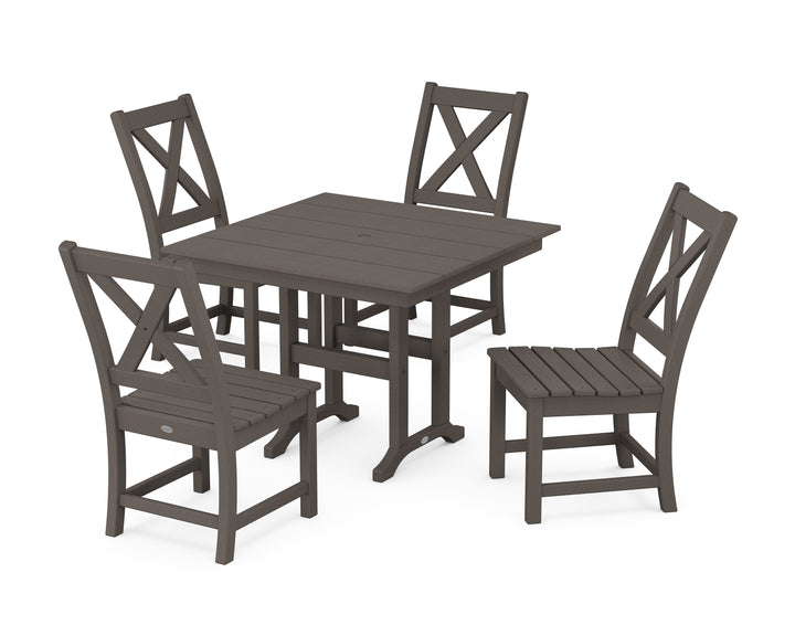 POLYWOOD® Braxton Side Chair 5-Piece Farmhouse Dining Set