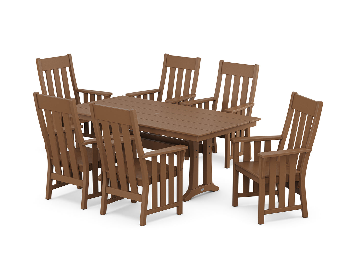 Acadia Arm Chair 7-Piece Farmhouse Dining Set with Trestle Legs