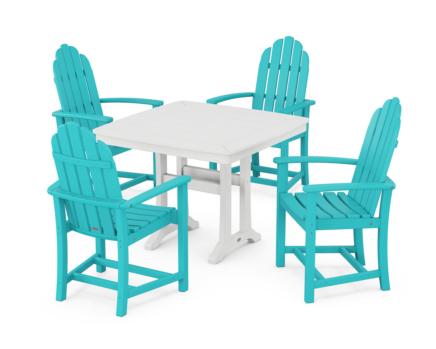 Classic Adirondack 5-Piece Dining Set with Trestle Legs