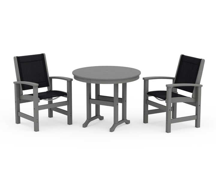 POLYWOOD® Coastal 3-Piece Round Dining Set