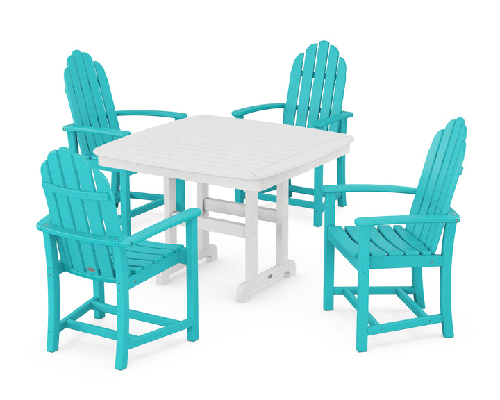 POLYWOOD® Classic Adirondack 5-Piece Dining Set with Trestle Legs