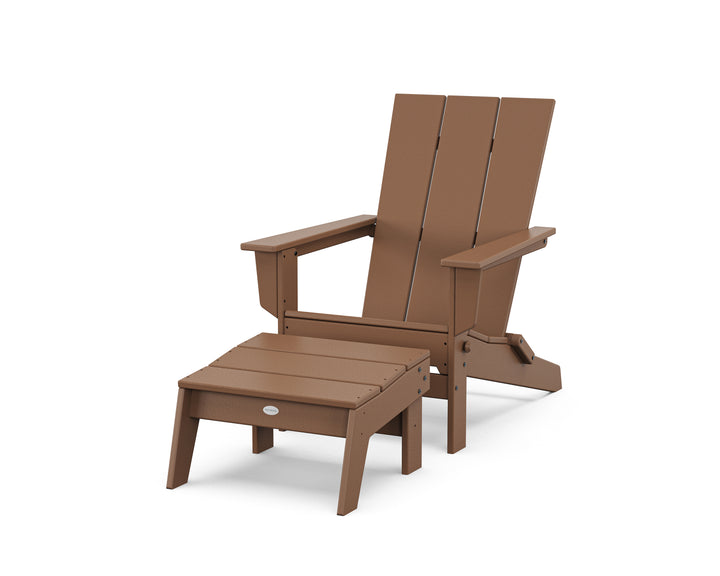 POLYWOOD® Modern Studio Folding Adirondack Chair with Ottoman