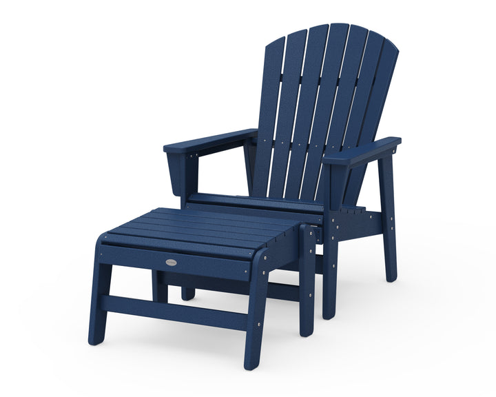 POLYWOOD® Nautical Grand Upright Adirondack Chair with Ottoman
