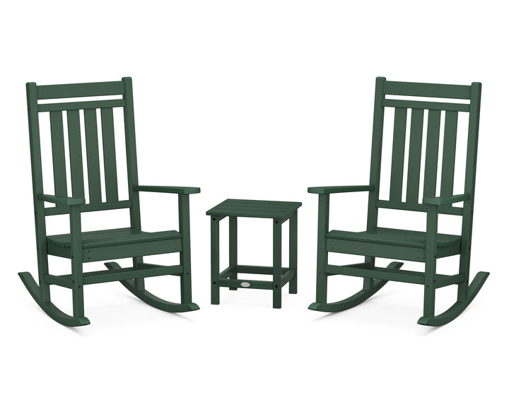 POLYWOOD® Estate 3-Piece Rocking Chair Set with Long Island 18" Side Table