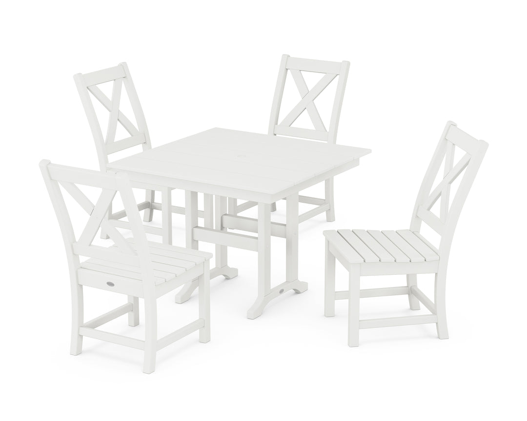POLYWOOD® Braxton Side Chair 5-Piece Farmhouse Dining Set