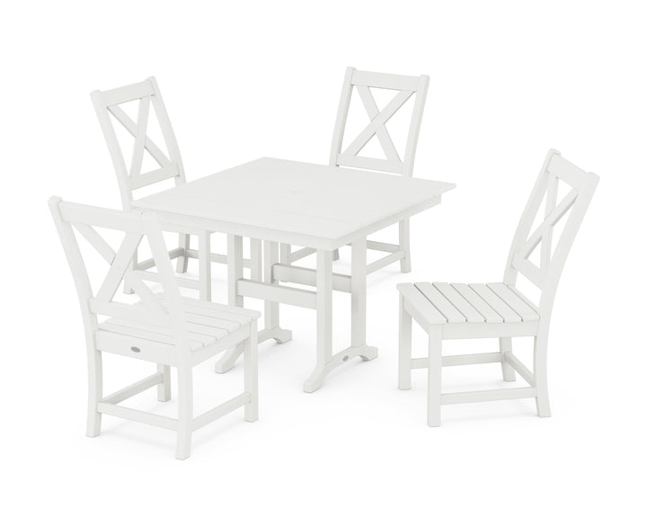 POLYWOOD® Braxton Side Chair 5-Piece Farmhouse Dining Set