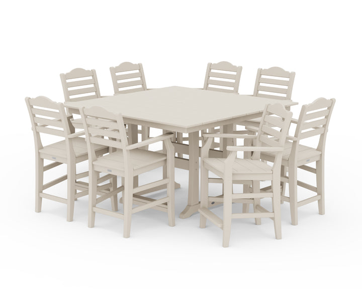 Draper James™ by  POLYWOOD® Savannah 9-Piece Square Farmhouse Counter Set with Trestle Legs