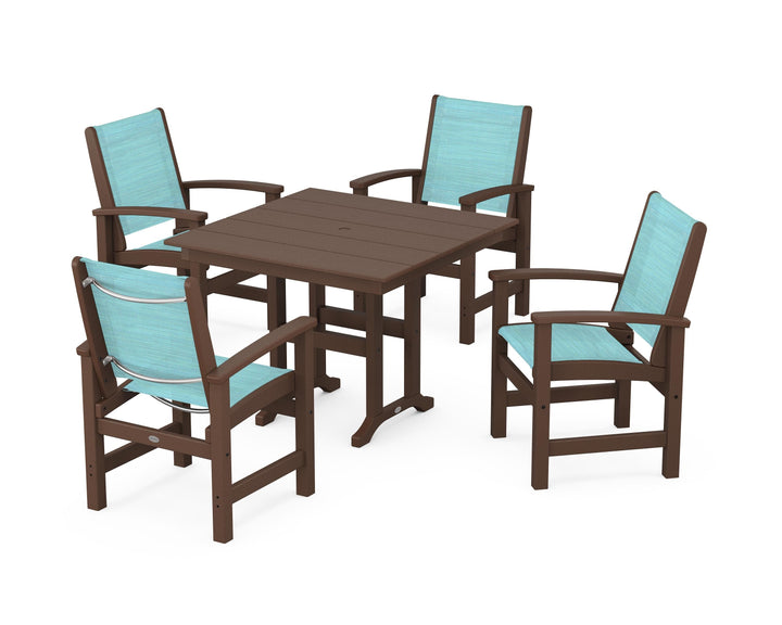 POLYWOOD® Coastal 5-Piece Farmhouse Dining Set