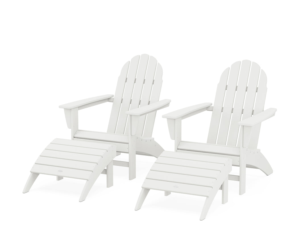 POLYWOOD® Vineyard Adirondack Chair 4-Piece Set with Ottomans