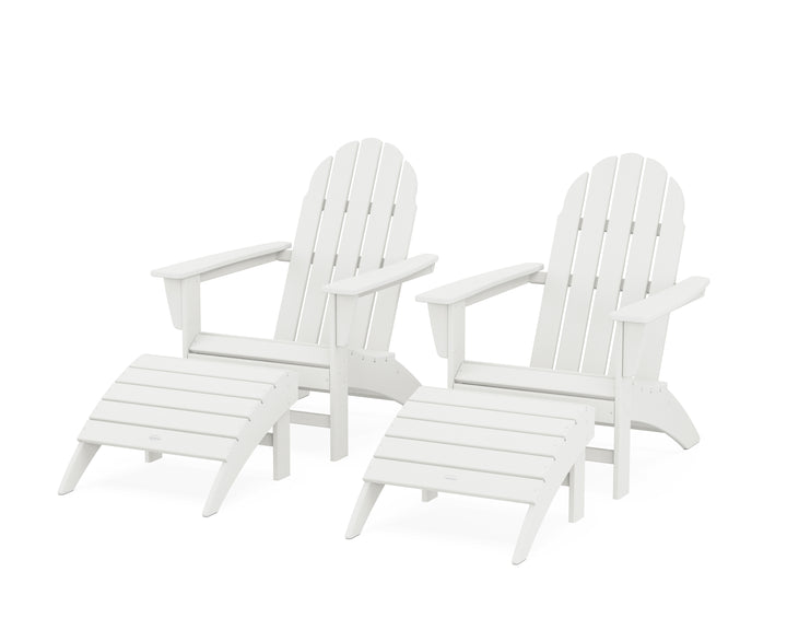 POLYWOOD® Vineyard Adirondack Chair 4-Piece Set with Ottomans