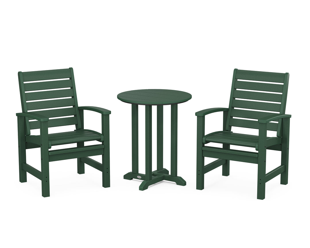 POLYWOOD® Signature 3-Piece Round Farmhouse Bistro Dining Set