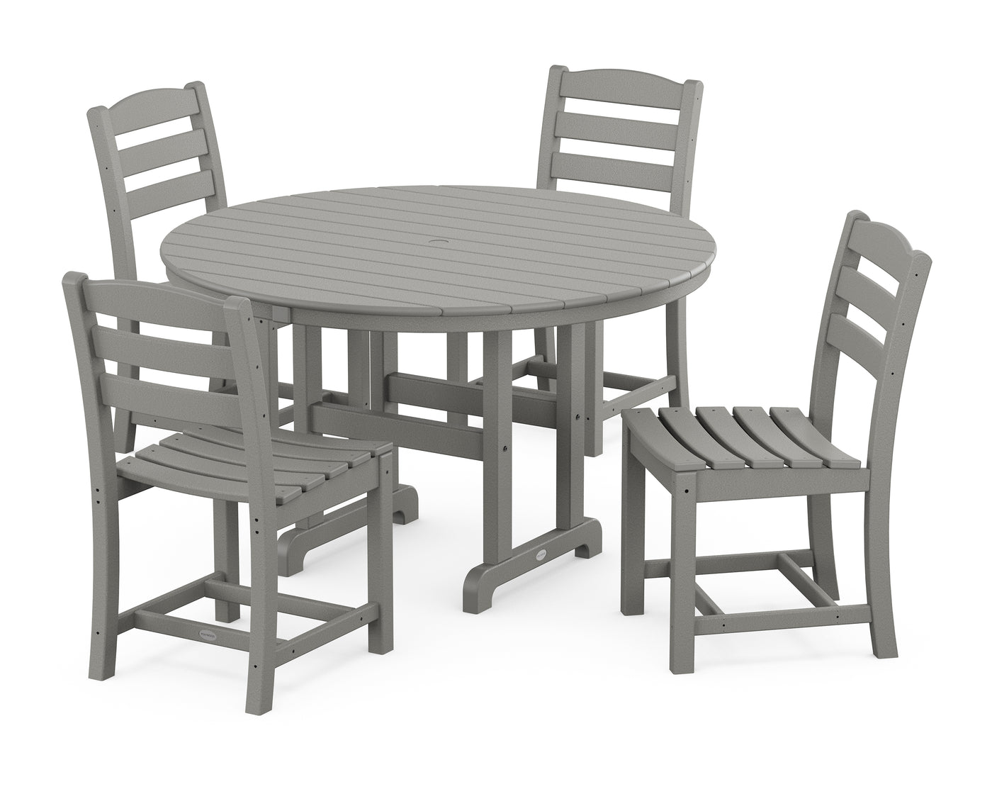 La Casa CafŽ Side Chair 5-Piece Round Farmhouse Dining Set