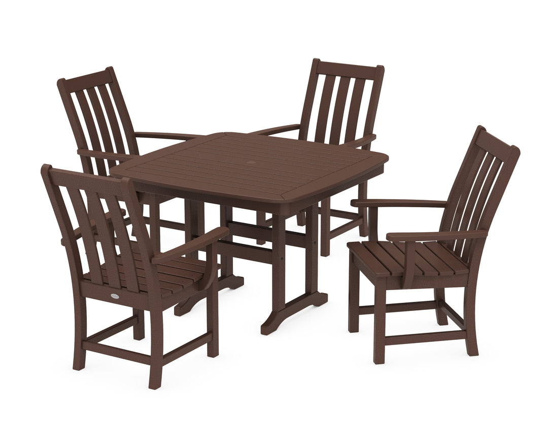 POLYWOOD® Vineyard 5-Piece Dining Set with Trestle Legs