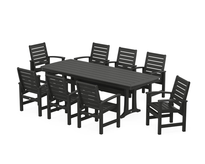 POLYWOOD® Signature 9-Piece Dining Set with Trestle Legs