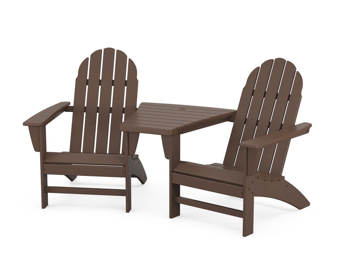 POLYWOOD® Vineyard 3-Piece Adirondack Set with Angled Connecting Table