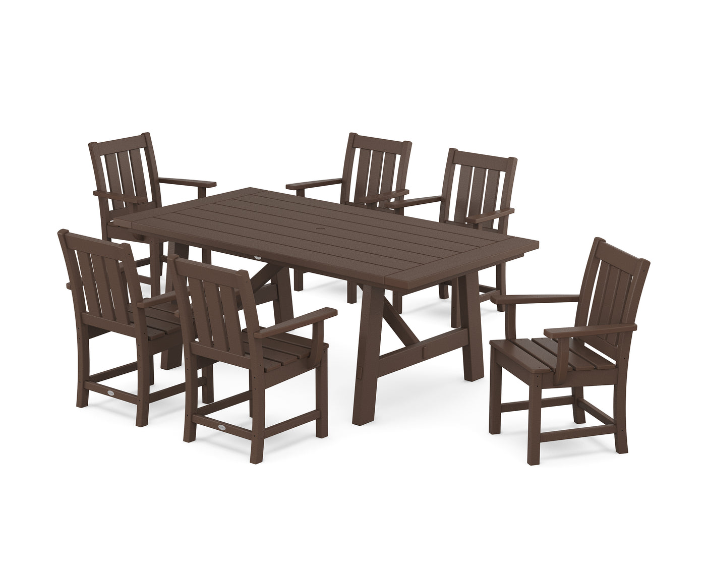 Oxford Arm Chair 7-Piece Rustic Farmhouse Dining Set