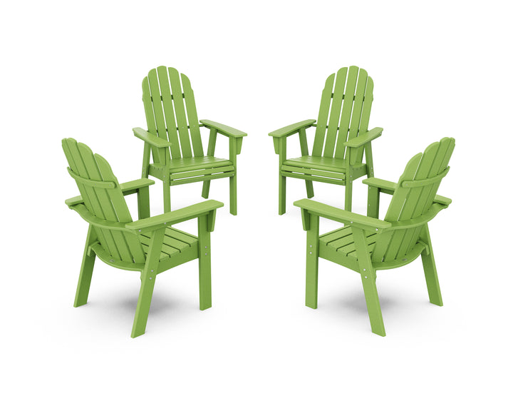 POLYWOOD® Vineyard 4-Piece Curveback Upright Adirondack Conversation Set