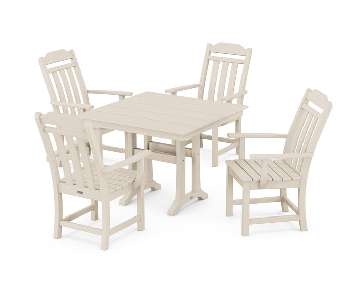 Country Living Cottage 5-Piece Farmhouse Dining Set with Trestle Legs