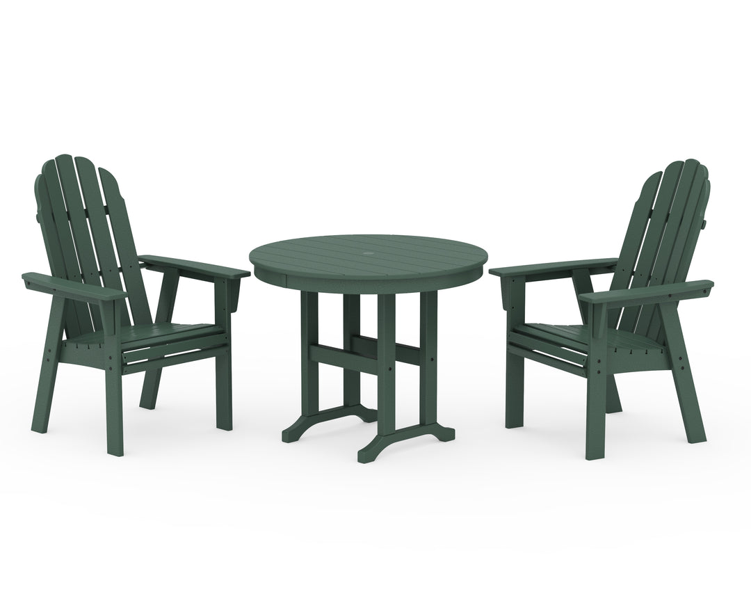 POLYWOOD® Vineyard Adirondack 3-Piece Round Dining Set