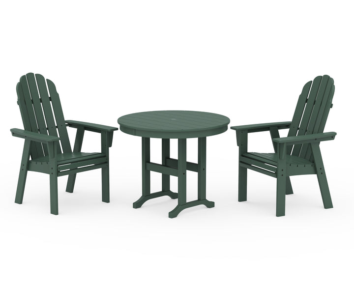 POLYWOOD® Vineyard Adirondack 3-Piece Round Dining Set
