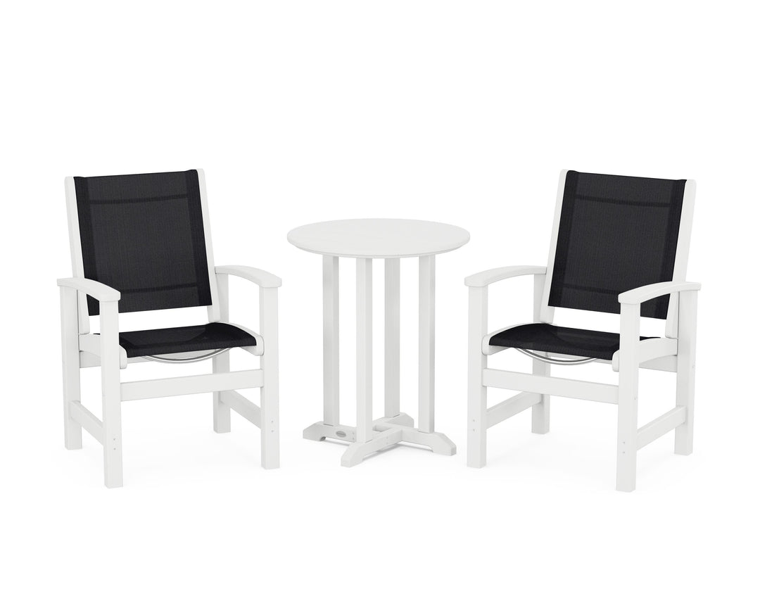 POLYWOOD® Coastal 3-Piece Round Bistro Dining Set