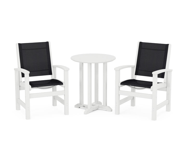 POLYWOOD® Coastal 3-Piece Round Bistro Dining Set