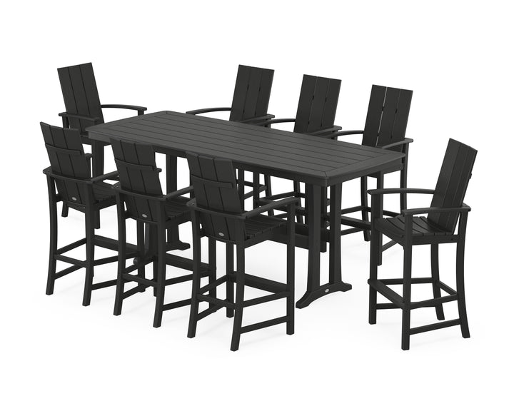POLYWOOD® Modern Adirondack 9-Piece Bar Set with Trestle Legs