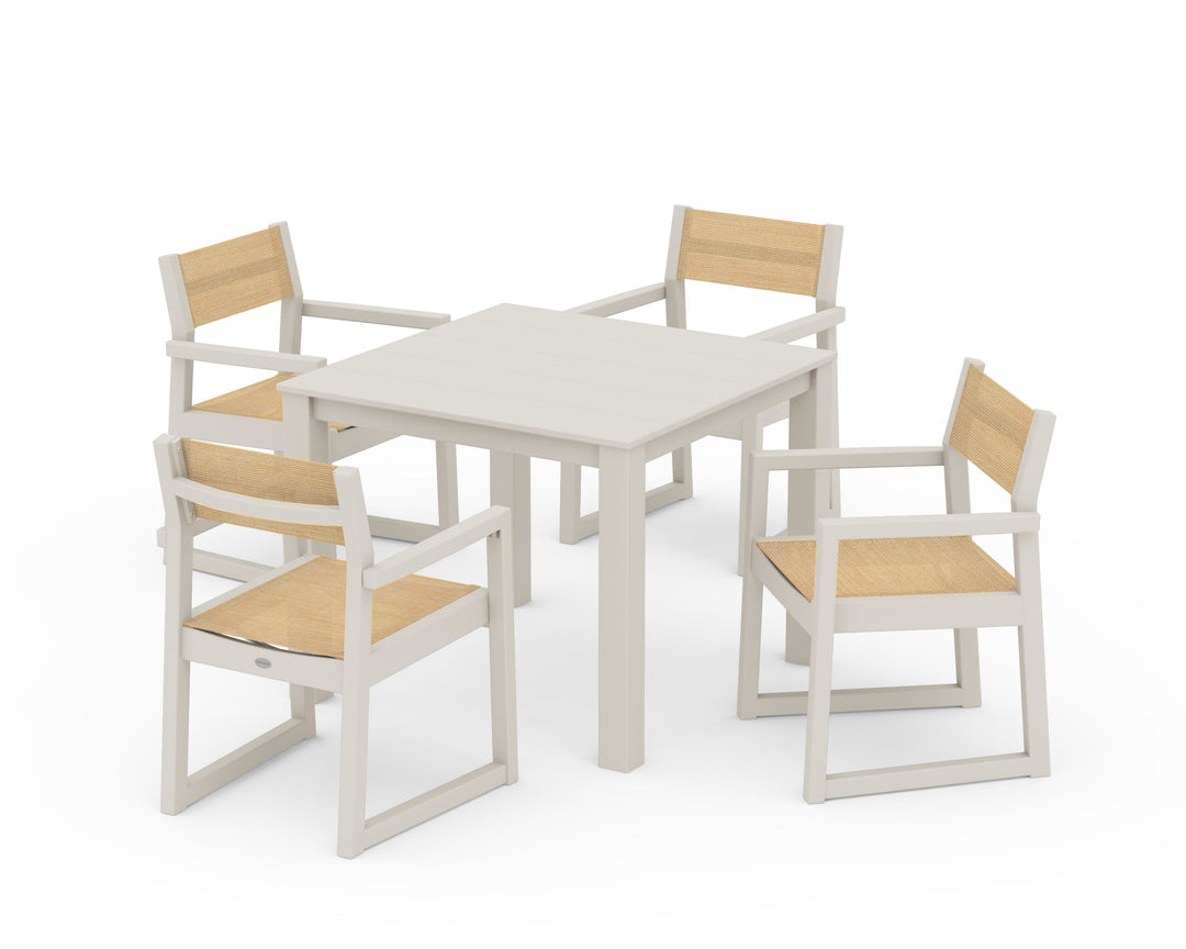 POLYWOOD® EDGE Sling Arm Chair 5-Piece Parsons Dining Set