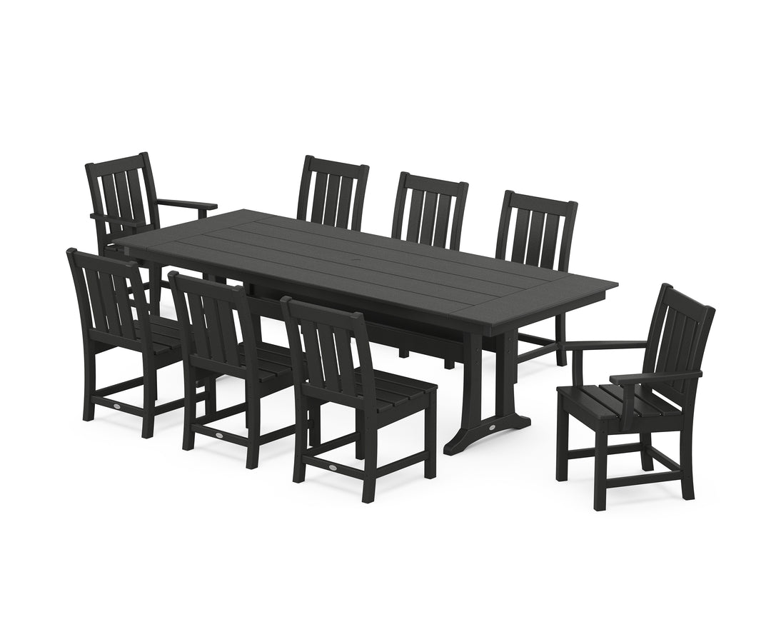 POLYWOOD® Oxford 9-Piece Farmhouse Dining Set with Trestle Legs