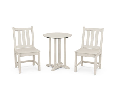 Traditional Garden Side Chair 3-Piece Round Bistro Dining Set