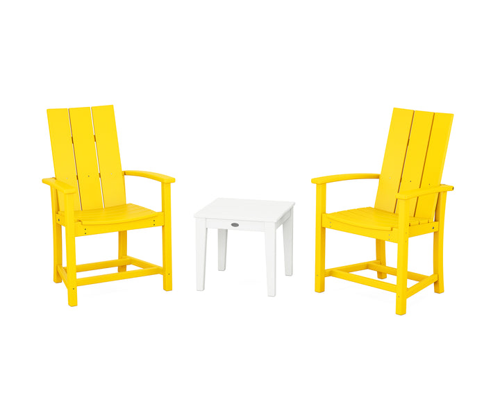 POLYWOOD® Modern 3-Piece Upright Adirondack Chair Set