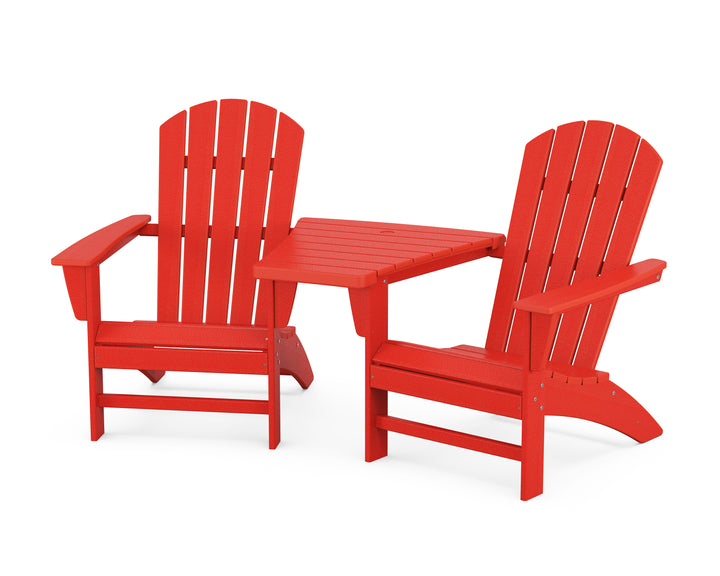POLYWOOD® Nautical 3-Piece Adirondack Set with Angled Connecting Table