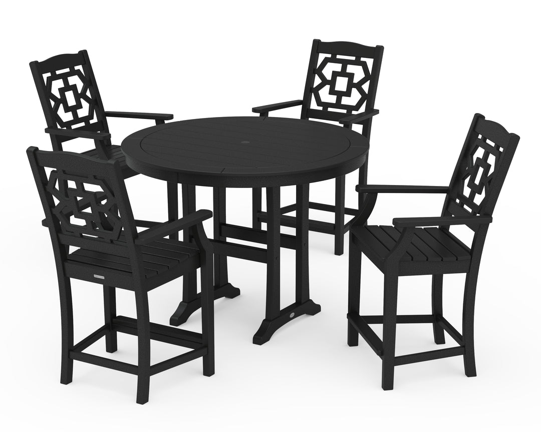 Martha Stewart by POLYWOOD® Chinoiserie 5-Piece Round Counter Set