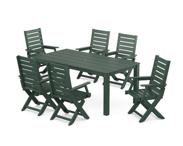 POLYWOOD® Captain Folding Chair 7-Piece Parsons Dining Set