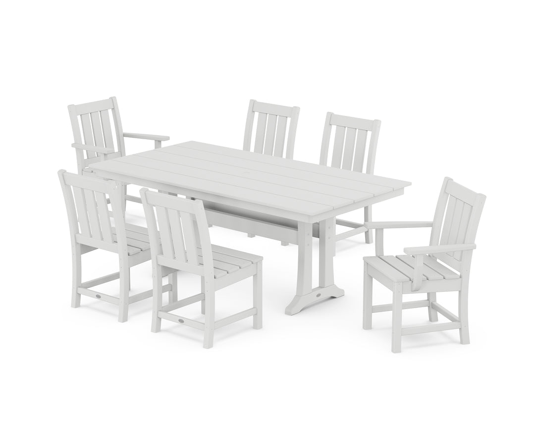 POLYWOOD® Oxford 7-Piece Farmhouse Dining Set with Trestle Legs
