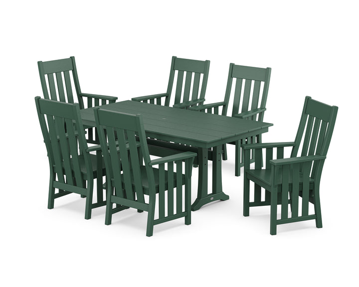 Martha Stewart by POLYWOOD® Acadia Arm Chair 7-Piece Farmhouse Dining Set with Trestle Legs