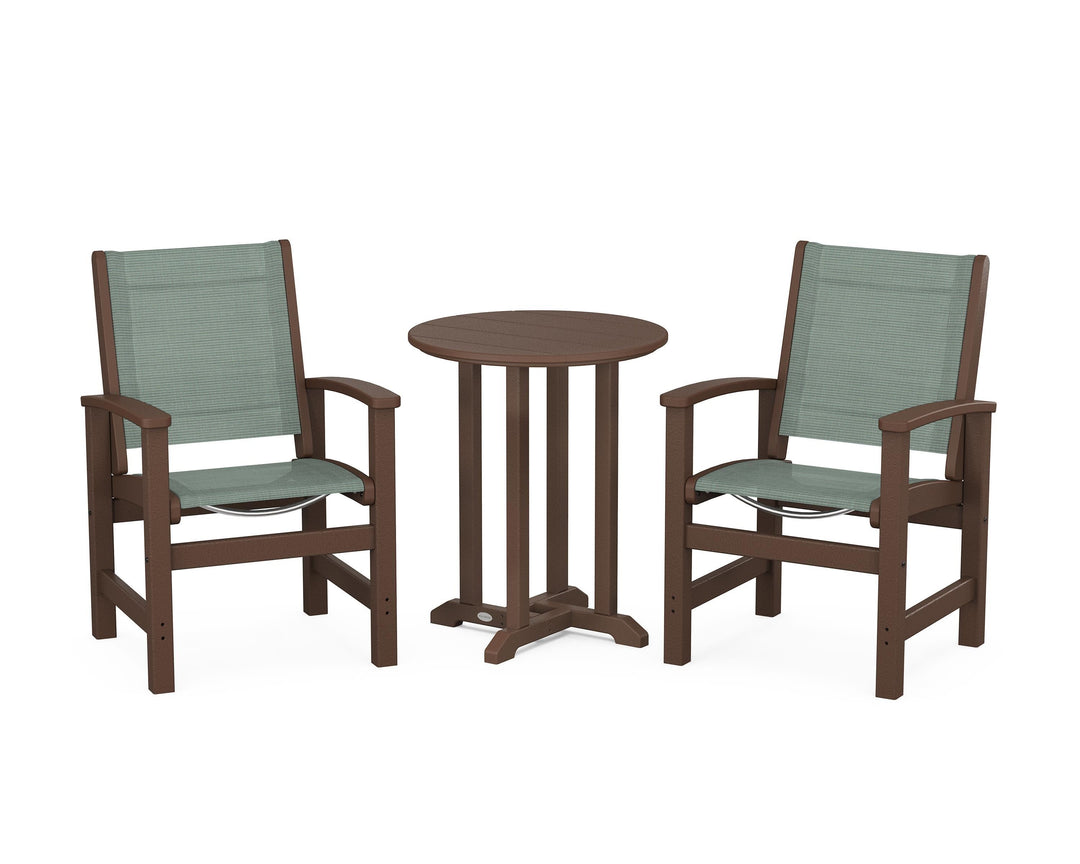 POLYWOOD® Coastal 3-Piece Round Bistro Dining Set