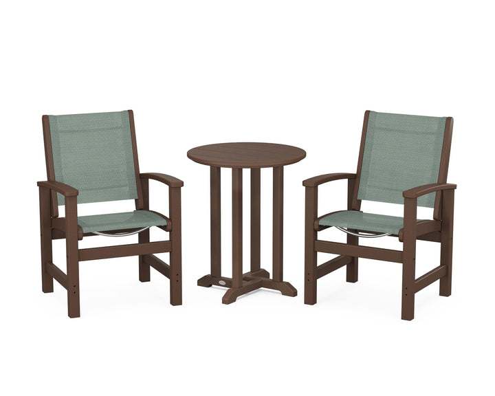 POLYWOOD® Coastal 3-Piece Round Bistro Dining Set