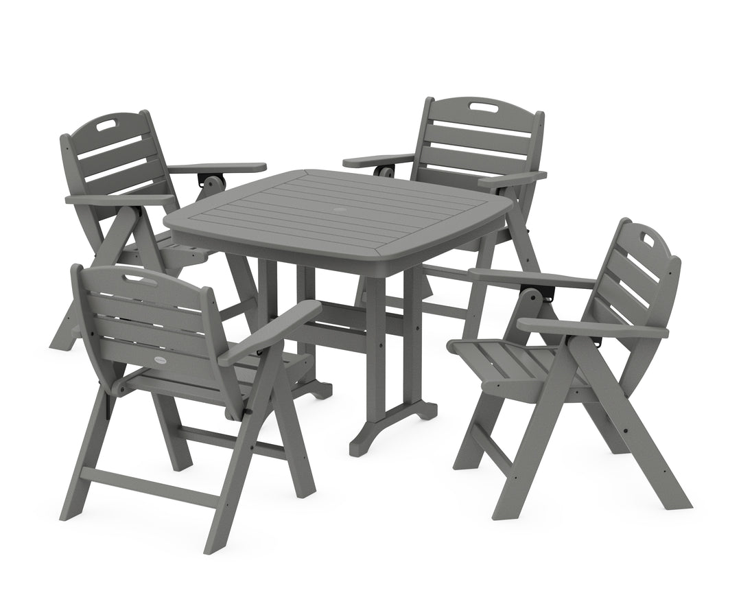 POLYWOOD® Nautical Folding Lowback Chair 5-Piece Dining Set