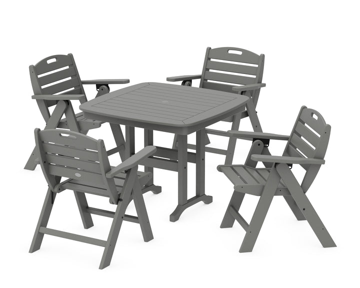 POLYWOOD® Nautical Folding Lowback Chair 5-Piece Dining Set