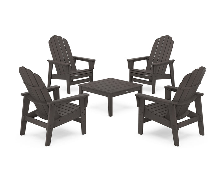 POLYWOOD® 5-Piece Vineyard Grand Upright Adirondack Chair Conversation Group